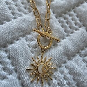 Gold Sun Pendant Necklace